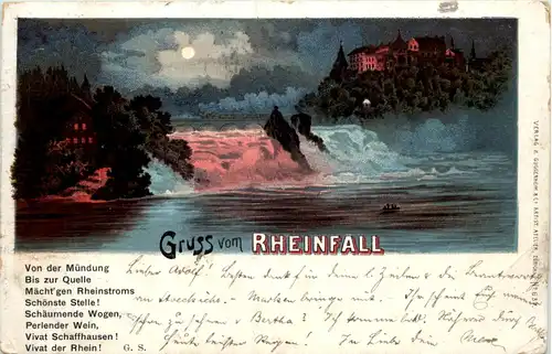 Gruss vom Rheinfall - Litho -610008