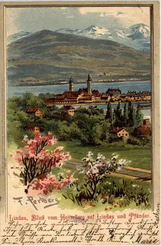 Lindau - Blick vom Hoyerberg - Litho sign Perlberg -609004