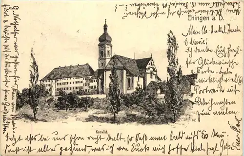 Ehingen . Konvikt - Künstler-AK Eugen Felle -609578