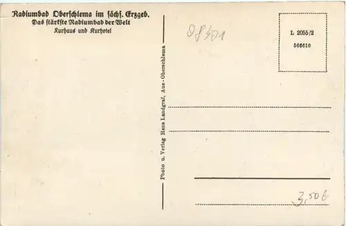 Oberschlema i. Erzgeb., Radiumbad, Kurhaus und Kurhotel -380714