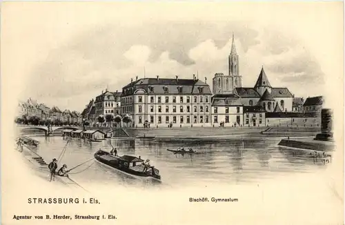 Strassburg - Bischöfl. Gymnasium - Künstler-AK Eugen Felle -607758