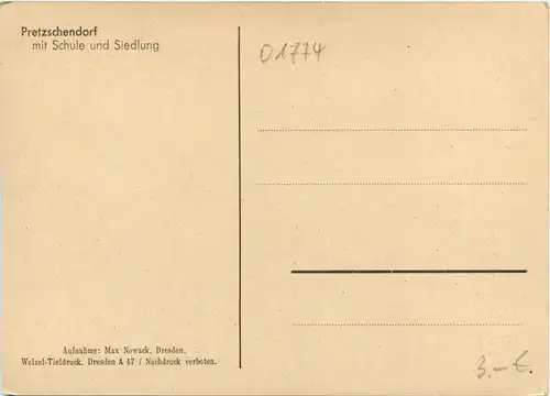 Pretzschendorf, mit Schule und Siedlung -380894