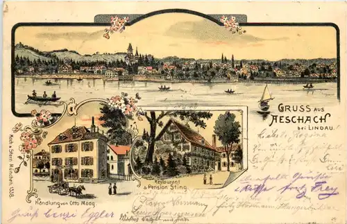 Gruss aus Aeschach bei Lindau - Litho - Künstler-AK Eugen Felle -609306