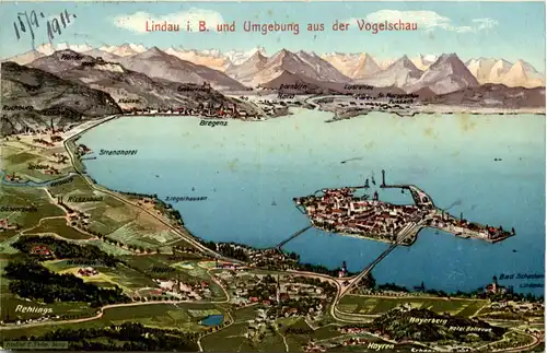 Lindau und Umgebung - Künstler-AK Eugen Felle -609838