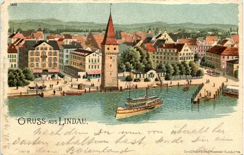 Gruss aus Lindau - Litho -609326