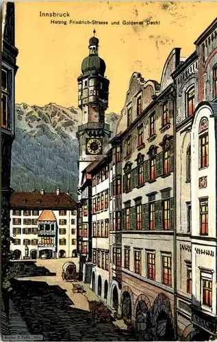 Innsbruck - Herzog Friedrich Strasse - Künstler-AK Eugen Felle -609504
