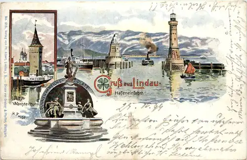 Gruss aus Lindau - Litho Künstler-AK K. Fuchs -611432