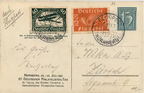 Nürnberg. 27. PhilatelistenTag - Privatganzsache Flugpost -610568