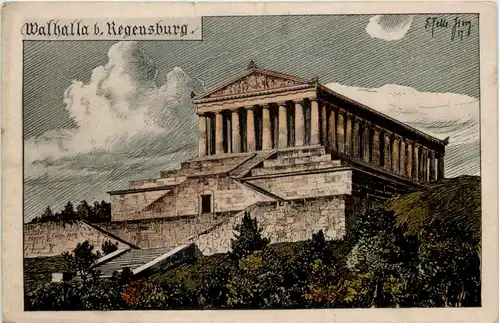 Walhalla bei Regensburg - Künstler-AK Eugen Felle -609686