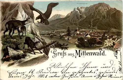 Gruss aus Mittenwald - Litho -610210