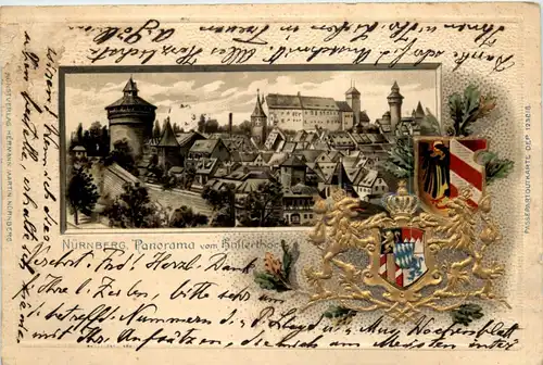 Nürnberg - Panorama vom Hallerthor - Litho -609904