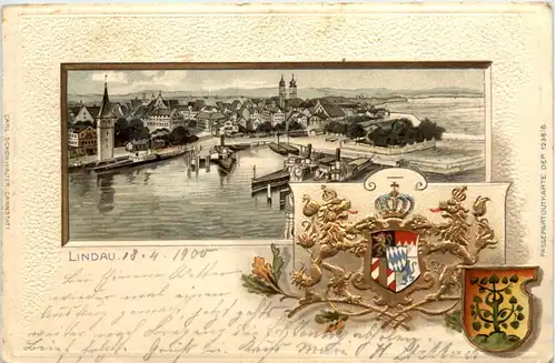 Lindau - Prägekarte - Litho -611912