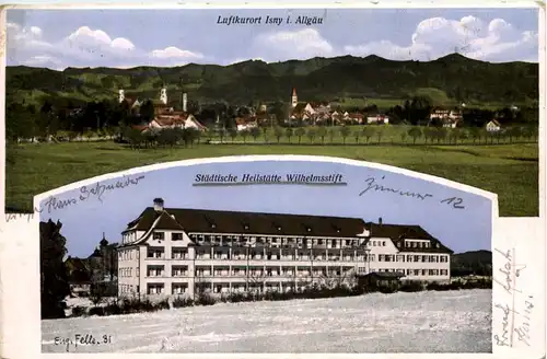 Isny - Städtische Heilstätte Wilhelmsstift - Künstler-AK Eugen Felle -610326