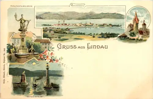 Gruss aus Lindau - Litho -609280