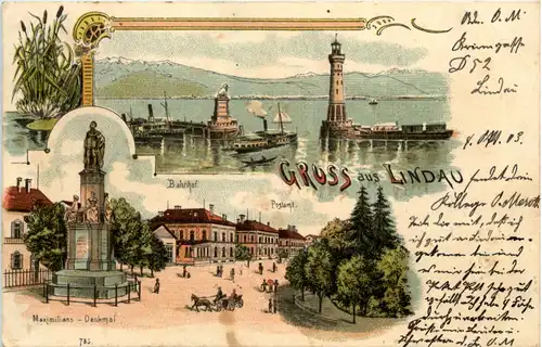 Gruss aus Lindau - Litho -612302