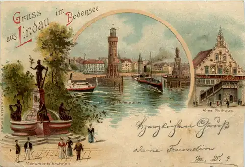 Gruss aus Lindau - Litho -611590