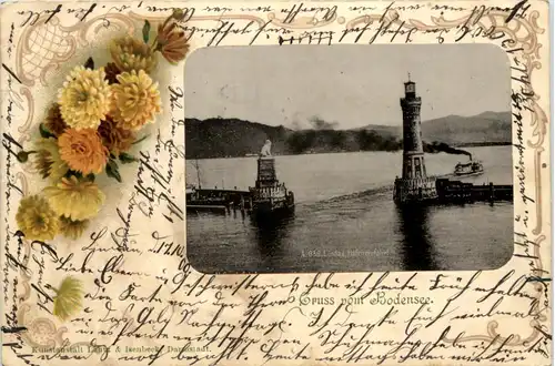 Lindau - Gruss vom Bodensee - Litho -611978