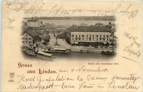 Gruss aus Lindau - Hafen und Bayrischer Hof -612388