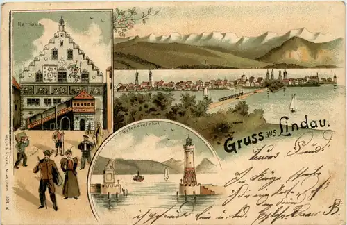 Gruss aus Lindau - Litho - Künstler-AK Eugen Felle -611850