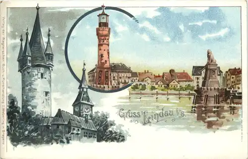 Gruss aus Lindau - Litho -612218