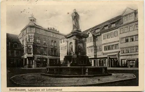 Nordhausen, Lutherplatz mit Lutherdenkmal -383118