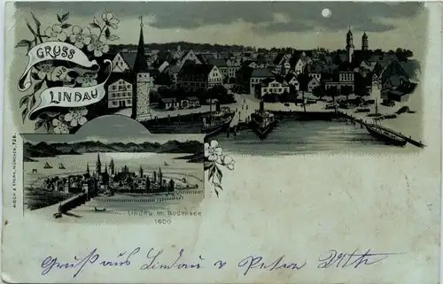 Gruss aus Lindau - Litho -611946