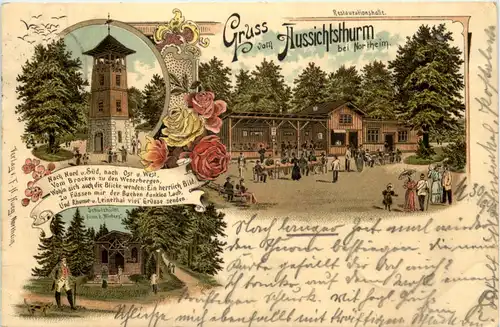 Northeim - Gruss vom Aussichtsthurm - Litho 1896 -610480