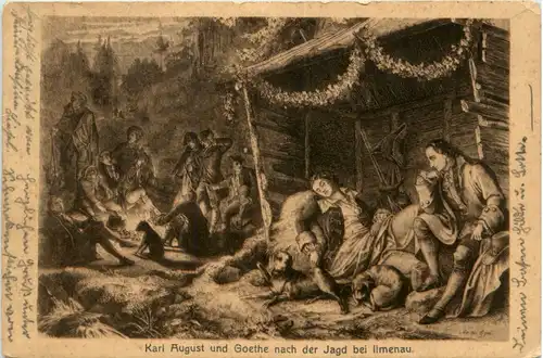 Ilmenau, karl August und Goethe nach der Jagd -383278