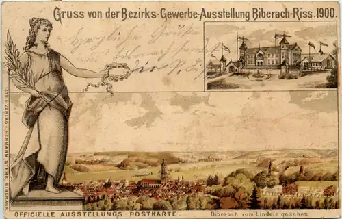 Biberach - Gruss von der Bezirks Gewerbe Ausstellung 1900 - Litho -610680