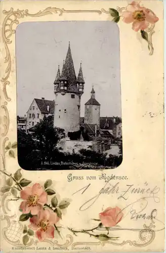 Lindau - Gruss vom Bodensee - Litho -612246