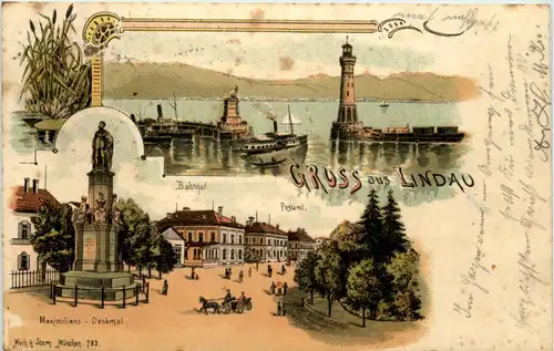 Gruss aus Lindau - Litho -612306