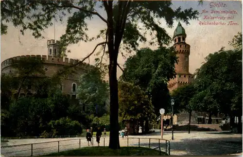 Görlitz, am Demianiplatz, Kaisertrutz mit Reichenbacher Turm -383898