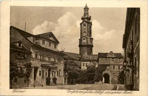 Weimar, Grossherzogliches Schloss und grüner Markt -509592