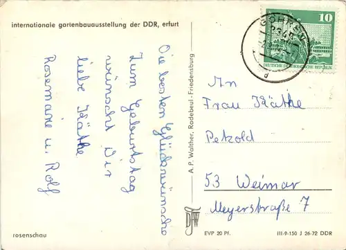 Erfurt, IGA, der DDR, Rosenschau -509150