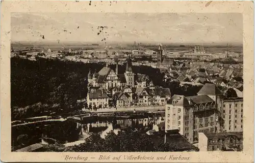 Bernburg, Blick auf Villenkolonie und Kurhaus -509330