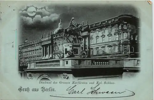 Berlin, Denkmal des Grossen Kurfürsten und Kgl. Schloss -510272