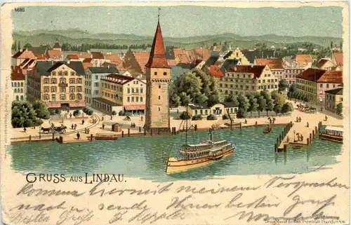 Gruss aus Lindau - Litho -612060