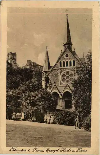 Königstein im Taunus, Ev. Kirche und Ruine -509734