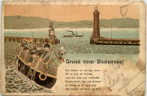 Lindau - Gruss vom Bodensee - Litho -612260