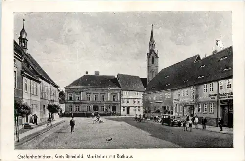 Gräfenhainichen, Marktplatz mit Rathaus -511186