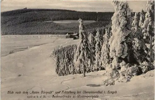 Oberwiesenthal, Blick nach dem Roten Vorwerk und Fichtelberg -385248