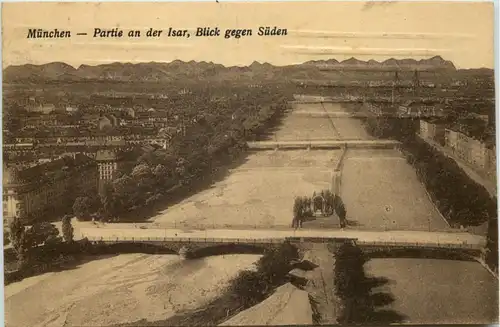 München, Partie an der Isar, Blick gegen Süden -510382