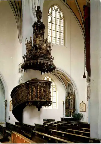 Wasserburg a. Inn, Stadtpfarrkirche St. Jacob, Kanzel v. Martin u. Micha -509004