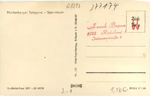 Muldenberger Talsperre, Sperrmauer -385588