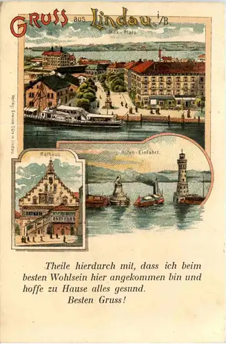 Gruss aus Lindau - Litho -612998