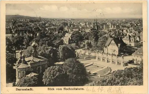 Darmstadt, Blick vom Hochzeitsturm -510268