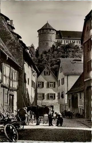 Tübingen, Altstadt mit Blick zum Schloss -510822
