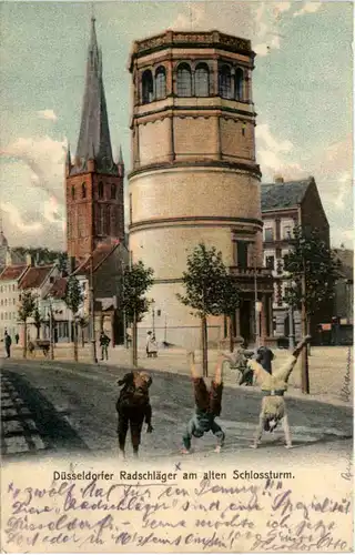 Düsseldorfer Radschläger am alten Schlossturm -511134