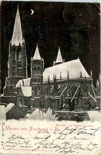 Freiburg im Breisgau, Münster von Süden gesehen -511310