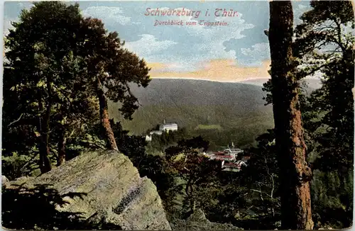 Schwarzburg - Durchblick vom Trippstein -614278